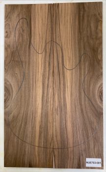 Top European Walnut figured  2-pcs., 8mm, Unique Piece #081